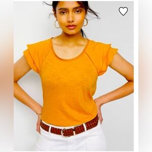 White House Black Market Go Getter Tee in Liquid Gold